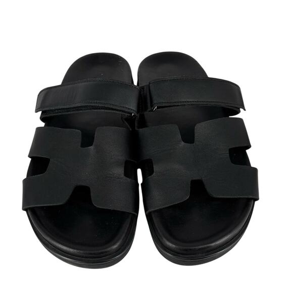 Galerie Des Tanneurs Slides Sandals Black Leather Mens Size 8.5 Designer H main image 7